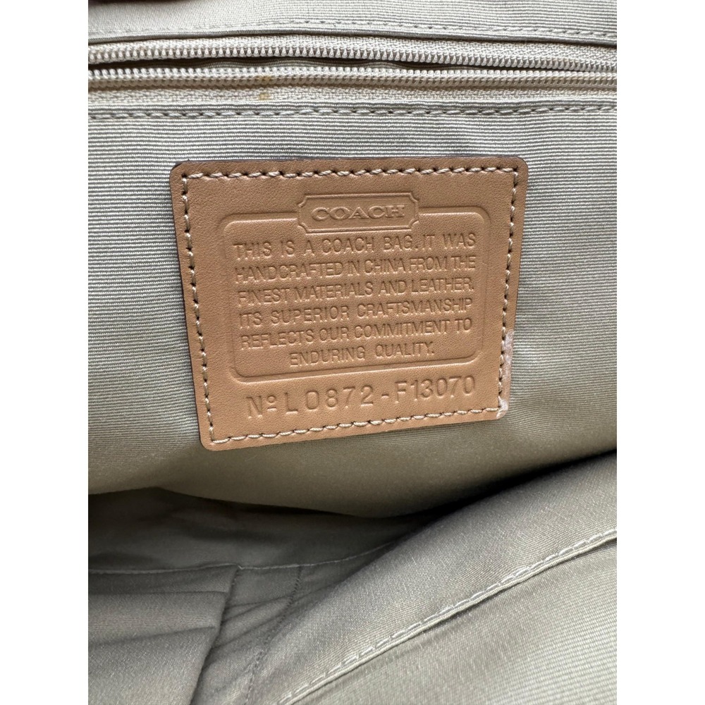 Coach‎ Womens F13070 Signature Jacquard Logo Leather Handbag Multicolor - Picture 9 of 12